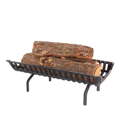 Plow & Hearth Fireplace Grates & Firebacks Fireplace & Hearth Cast Iron Basket Self-Feeding Fireplace Grate
