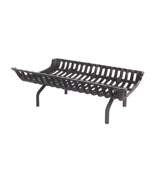 Plow & Hearth Fireplace Grates & Firebacks Fireplace & Hearth Cast Iron Basket Self-Feeding Fireplace Grate