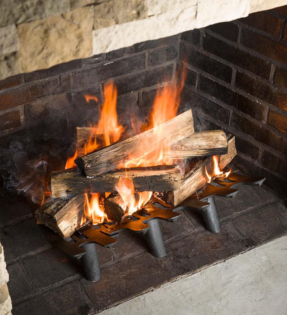 Plow & Hearth Fireplace Grates & Firebacks Fireplace & Hearth Cast Iron Deep-Bed Fireplace Grate
