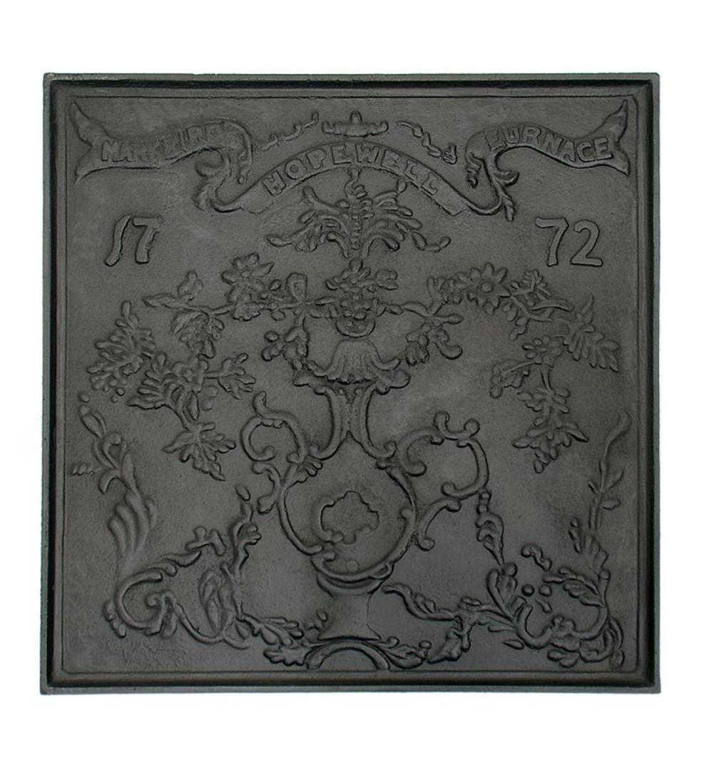 Plow & Hearth Fireplace Grates & Firebacks Fireplace & Hearth Colonial Hopewell Cast Iron Fireplace Fireback In Matte Black Finish