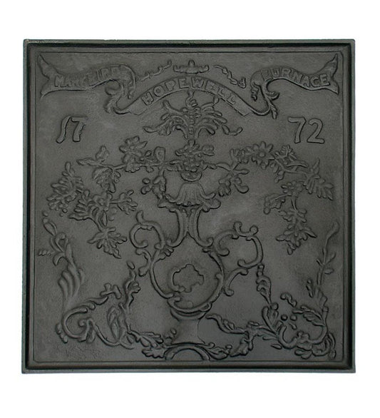 Plow & Hearth Fireplace Grates & Firebacks Fireplace & Hearth Colonial Hopewell Cast Iron Fireplace Fireback In Matte Black Finish