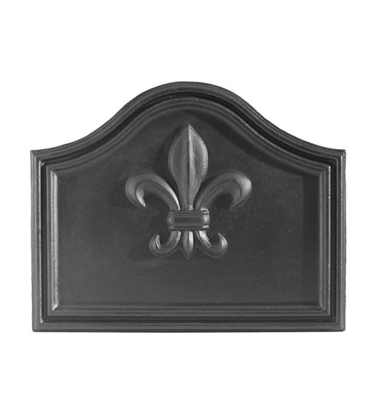 Plow & Hearth Fireplace Grates & Firebacks Fireplace & Hearth Fleur De Lis Cast Iron Fireplace Fireback In Matte Black Finish
