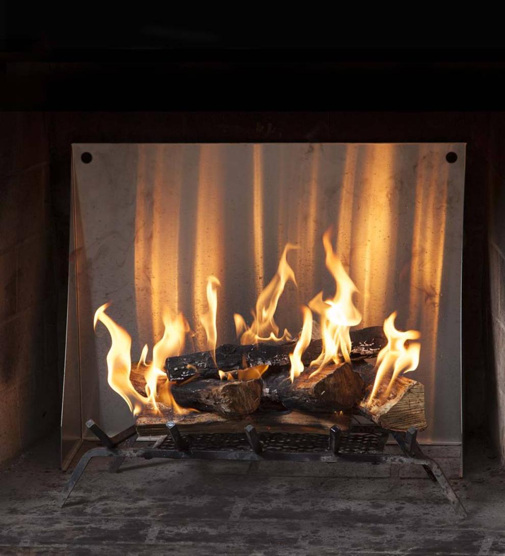 Plow & Hearth Fireplace Grates & Firebacks Fireplace & Hearth Stainless Fireplace Reflectors