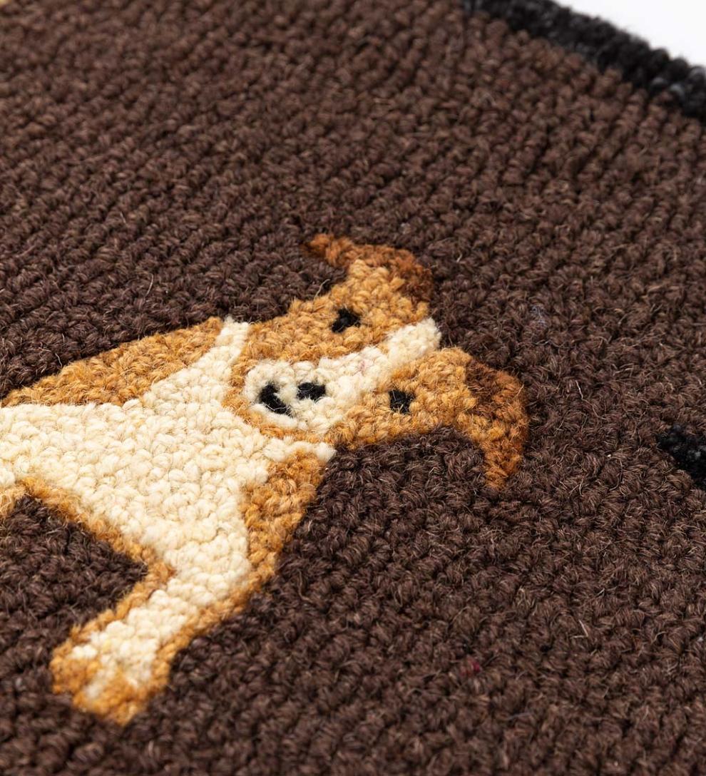 Plow & Hearth Fireplace & Mantel Décor Fireplace & Hearth All Dogs Hooked Wool Hearth Runner