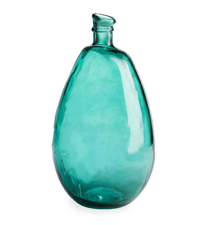 Plow & Hearth Fireplace & Mantel Décor Fireplace & Hearth Aqua Blue And Citron Green Recycled Glass Balloon Vases