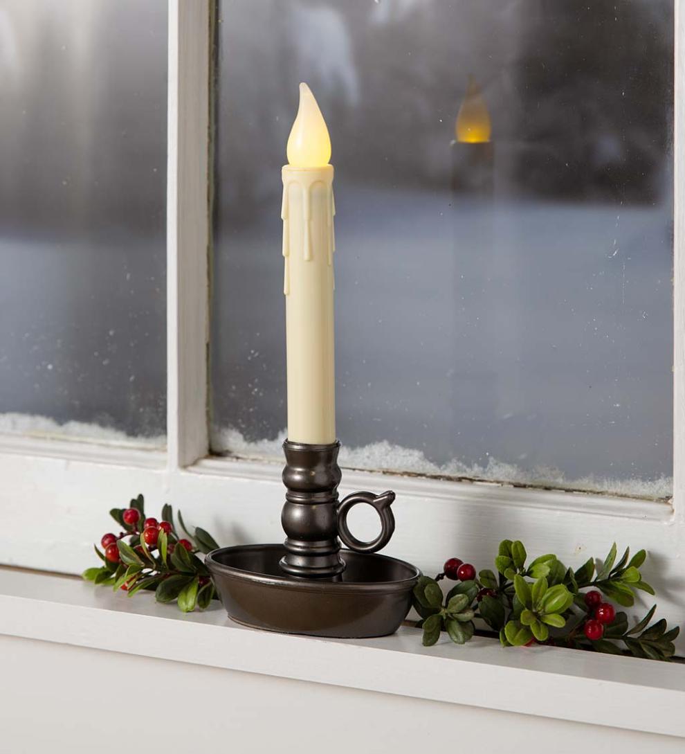 Plow & Hearth Fireplace & Mantel Décor Fireplace & Hearth Battery-Operated Colonial Window Candles