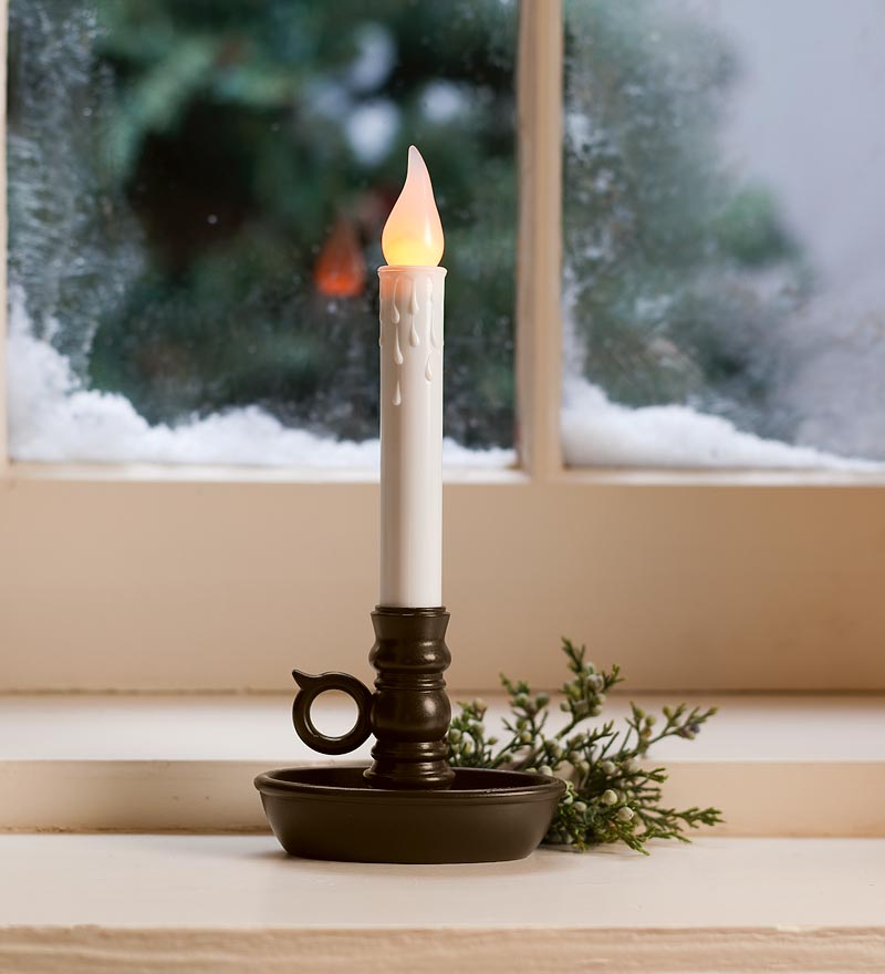 Plow & Hearth Fireplace & Mantel Décor Fireplace & Hearth Battery-Operated Colonial Window Candles