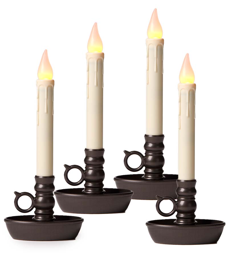 Plow & Hearth Fireplace & Mantel Décor Fireplace & Hearth Battery-Operated Colonial Window Candles