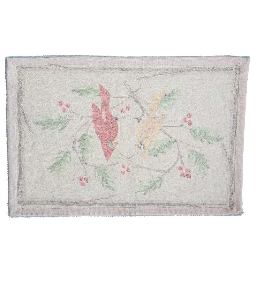 Plow & Hearth Fireplace & Mantel Décor Fireplace & Hearth Cardinal And Heart Hand-Hooked Wool Rug