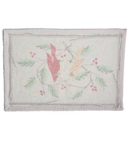 Plow & Hearth Fireplace & Mantel Décor Fireplace & Hearth Cardinal And Heart Hand-Hooked Wool Rug
