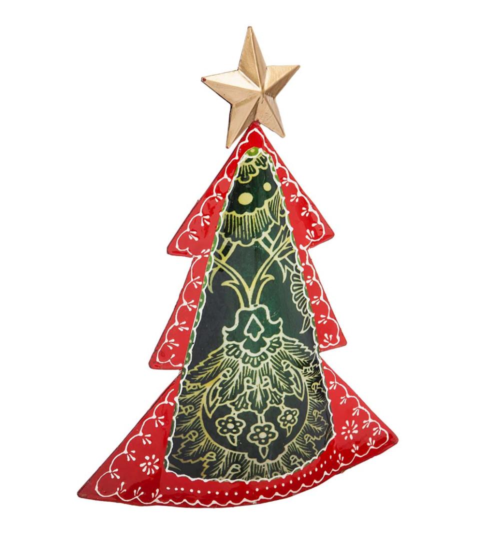 Plow & Hearth Fireplace & Mantel Décor Fireplace & Hearth Colorful Metal Patterned Christmas Trees, Set Of 3