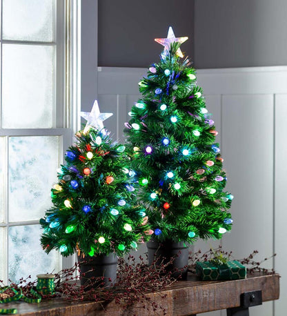 Plow & Hearth Fireplace & Mantel Décor Fireplace & Hearth Fiber Optic Color-Changing Tabletop Christmas Tree
