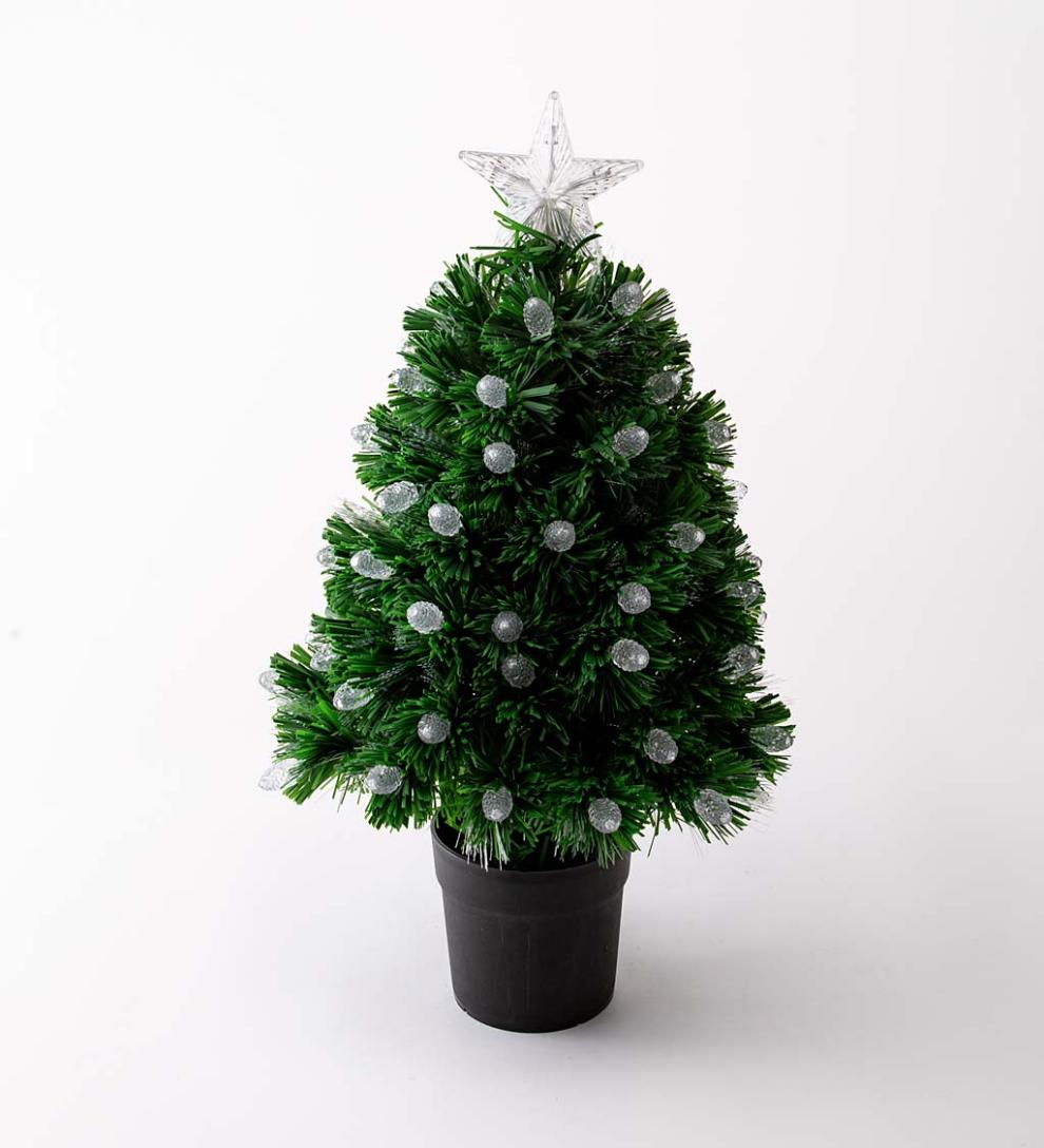 Plow & Hearth Fireplace & Mantel Décor Fireplace & Hearth Fiber Optic Color-Changing Tabletop Christmas Tree