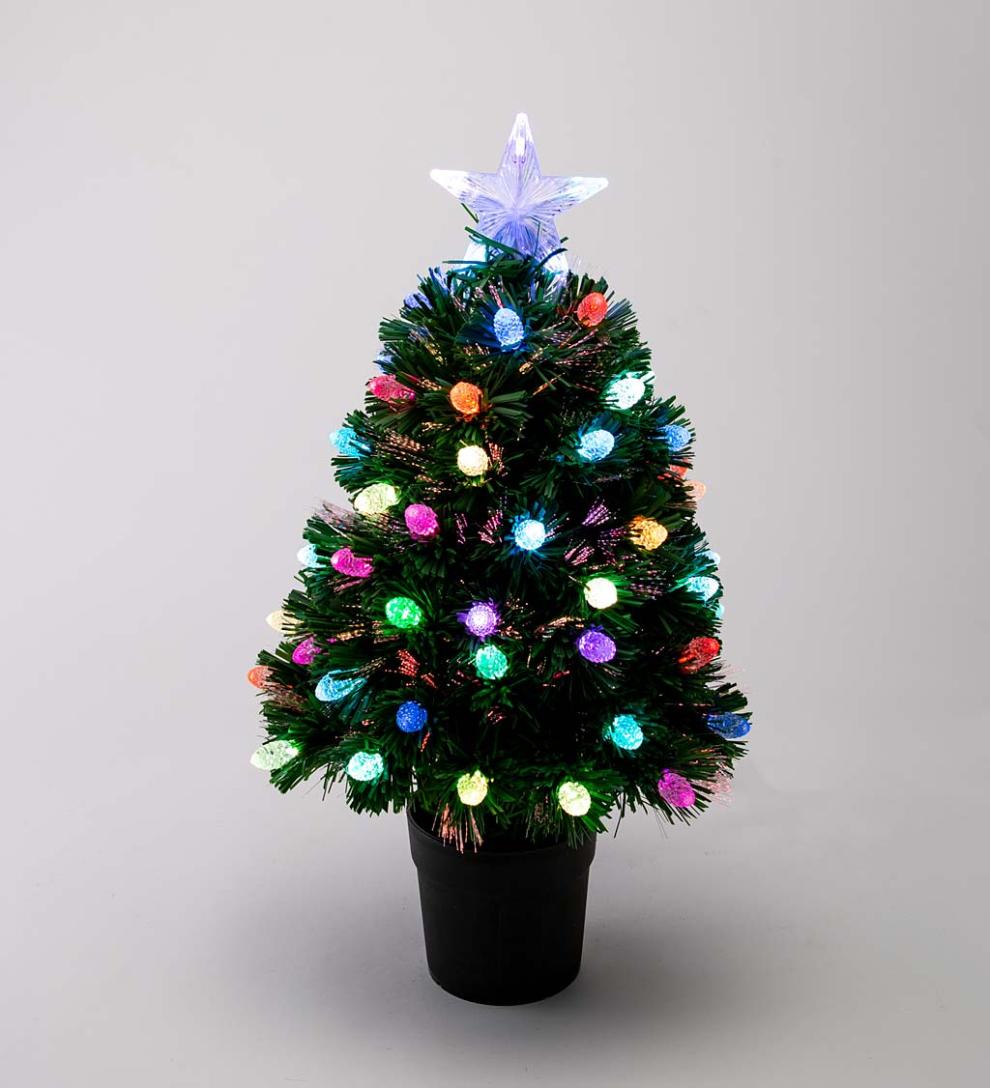 Plow & Hearth Fireplace & Mantel Décor Fireplace & Hearth Fiber Optic Color-Changing Tabletop Christmas Tree