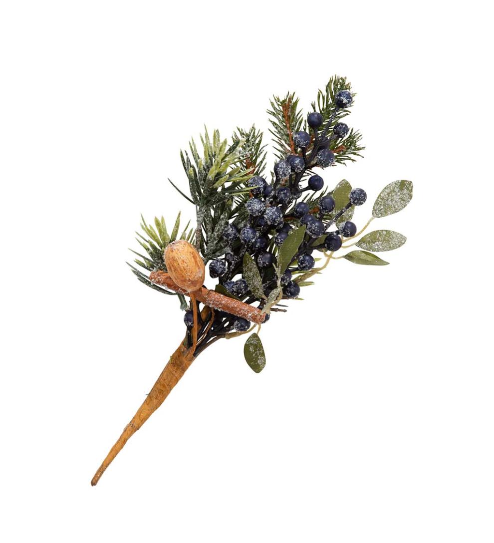 Plow & Hearth Fireplace & Mantel Décor Fireplace & Hearth Frosted Blueberry Holiday Spray Pick