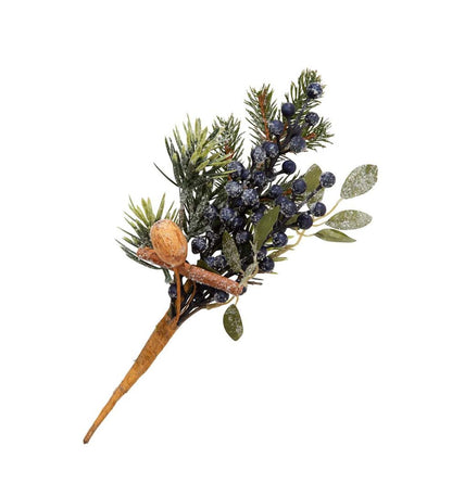 Plow & Hearth Fireplace & Mantel Décor Fireplace & Hearth Frosted Blueberry Holiday Spray Pick