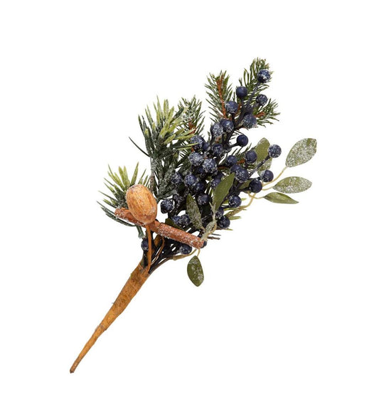 Plow & Hearth Fireplace & Mantel Décor Fireplace & Hearth Frosted Blueberry Holiday Spray Pick