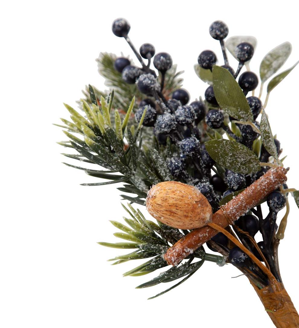 Plow & Hearth Fireplace & Mantel Décor Fireplace & Hearth Frosted Blueberry Holiday Spray Pick