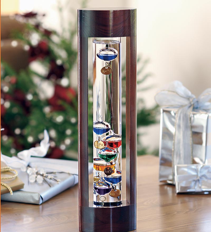Plow & Hearth Fireplace & Mantel Décor Fireplace & Hearth Galileo Thermometer With Cherry Finish Wood Frame