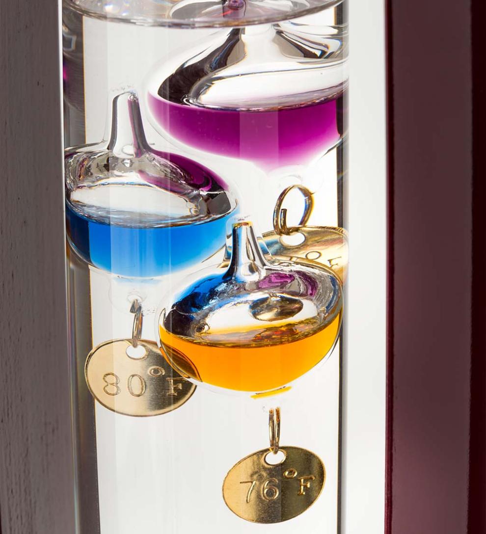 Plow & Hearth Fireplace & Mantel Décor Fireplace & Hearth Galileo Thermometer With Cherry Finish Wood Frame