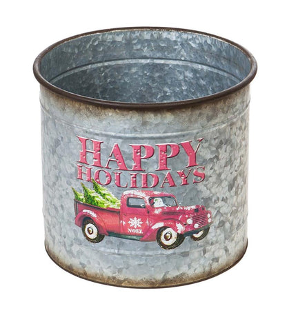 Plow & Hearth Fireplace & Mantel Décor Fireplace & Hearth Galvanized Holiday Metal Nested Planters, Set Of 3