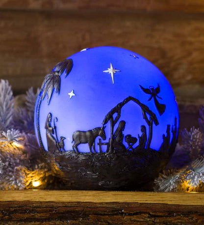 Plow & Hearth Fireplace & Mantel Décor Fireplace & Hearth Glowing 3D Christmas Nativity Globe - Nativity