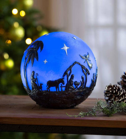 Plow & Hearth Fireplace & Mantel Décor Fireplace & Hearth Glowing 3D Christmas Nativity Globe - Nativity
