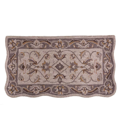 Plow & Hearth Fireplace & Mantel Décor Fireplace & Hearth Hand-Tufted Fire Resistant Scalloped Wool Mclean Hearth Rug - Black/Red