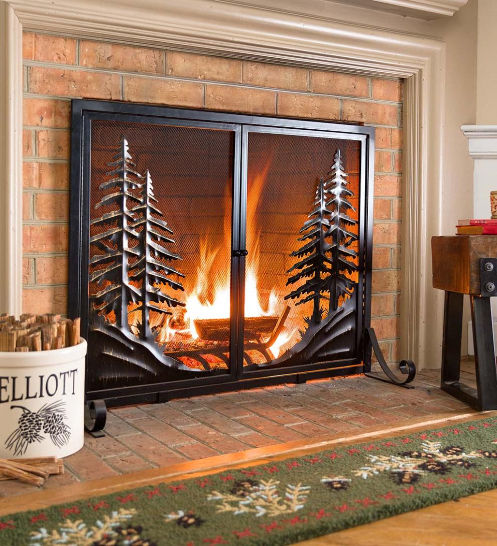 Plow & Hearth Fireplace & Mantel Décor Fireplace & Hearth Hooked Wool Pine Cone Hearth Runner