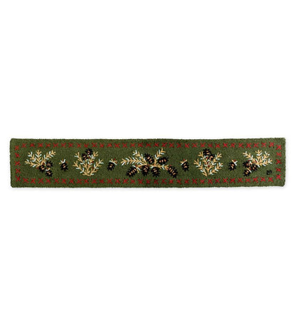 Plow & Hearth Fireplace & Mantel Décor Fireplace & Hearth Hooked Wool Pine Cone Hearth Runner