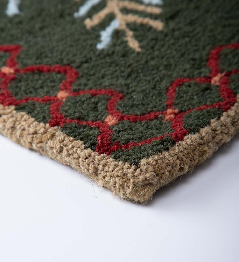 Plow & Hearth Fireplace & Mantel Décor Fireplace & Hearth Hooked Wool Pine Cone Rug