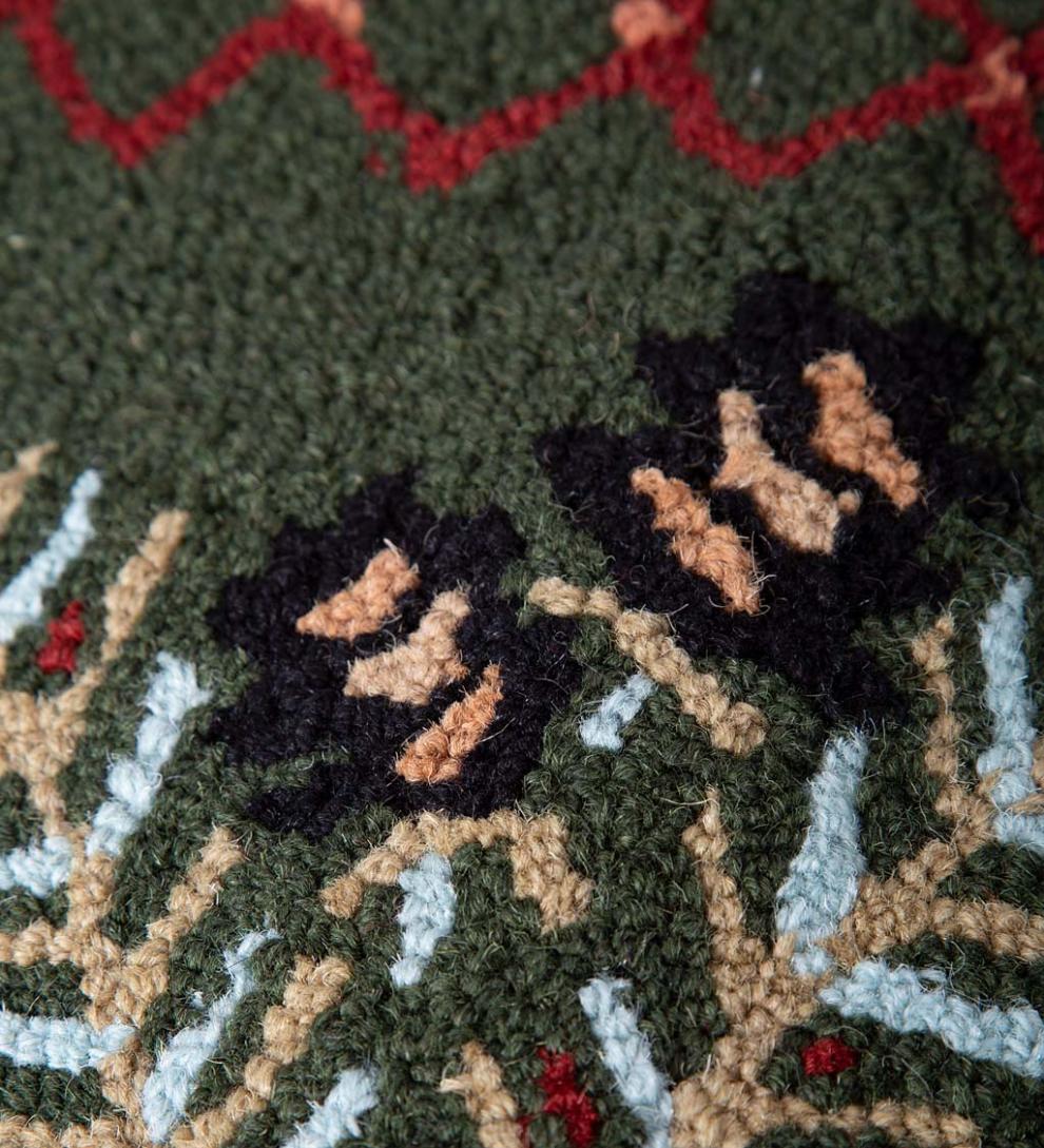 Plow & Hearth Fireplace & Mantel Décor Fireplace & Hearth Hooked Wool Pine Cone Rug