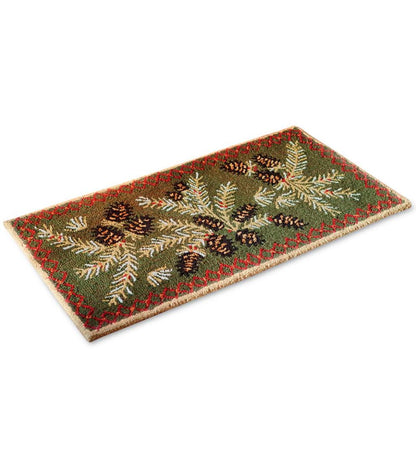 Plow & Hearth Fireplace & Mantel Décor Fireplace & Hearth Hooked Wool Pine Cone Rug
