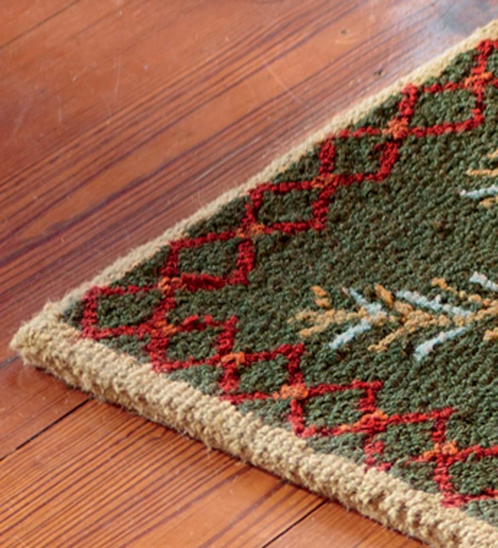 Plow & Hearth Fireplace & Mantel Décor Fireplace & Hearth Hooked Wool Pine Cone Rug