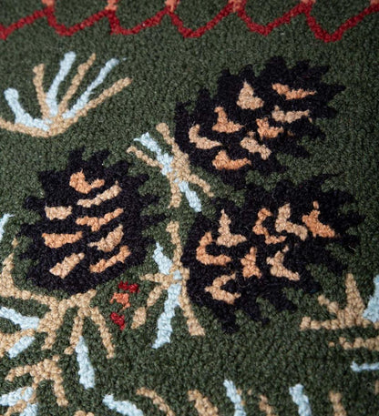 Plow & Hearth Fireplace & Mantel Décor Fireplace & Hearth Hooked Wool Pine Cone Rug