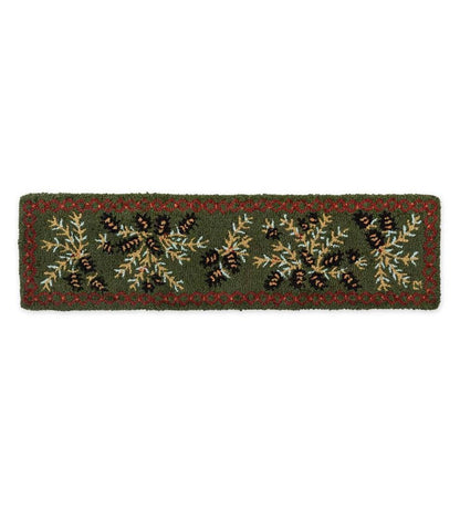 Plow & Hearth Fireplace & Mantel Décor Fireplace & Hearth Hooked Wool Pine Cone Short Hearth Runner