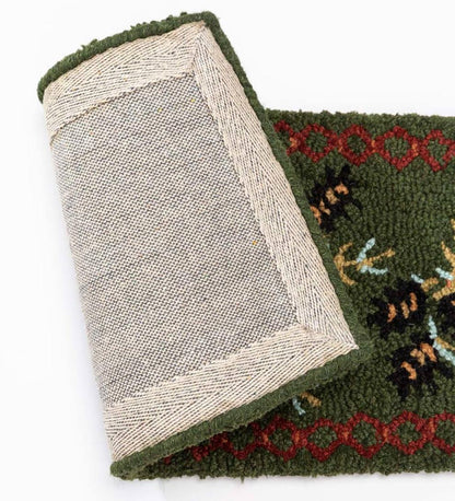 Plow & Hearth Fireplace & Mantel Décor Fireplace & Hearth Hooked Wool Pine Cone Short Hearth Runner
