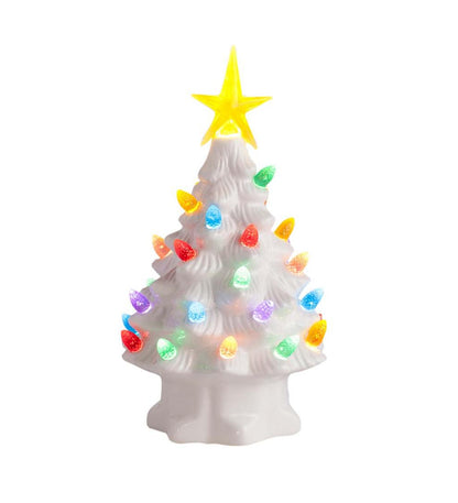 Plow & Hearth Fireplace & Mantel Décor Fireplace & Hearth Indoor/Outdoor Battery-Operated Lighted Ceramic Christmas Tree