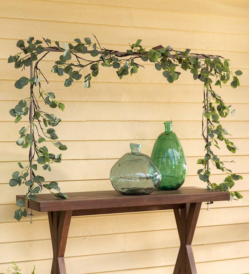 Plow & Hearth Fireplace & Mantel Décor Fireplace & Hearth Indoor/Outdoor Battery-Operated Lighted Eucalyptus Garland