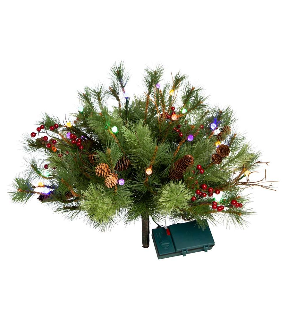 Plow & Hearth Fireplace & Mantel Décor Fireplace & Hearth Indoor/Outdoor Blue Ridge Garland With Battery-Operated Dual-Function Lights
