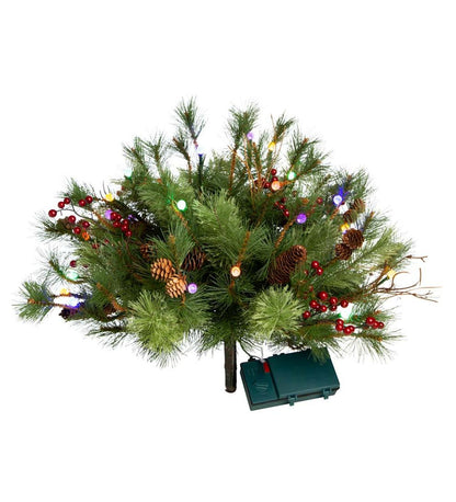 Plow & Hearth Fireplace & Mantel Décor Fireplace & Hearth Indoor/Outdoor Blue Ridge Garland With Battery-Operated Dual-Function Lights