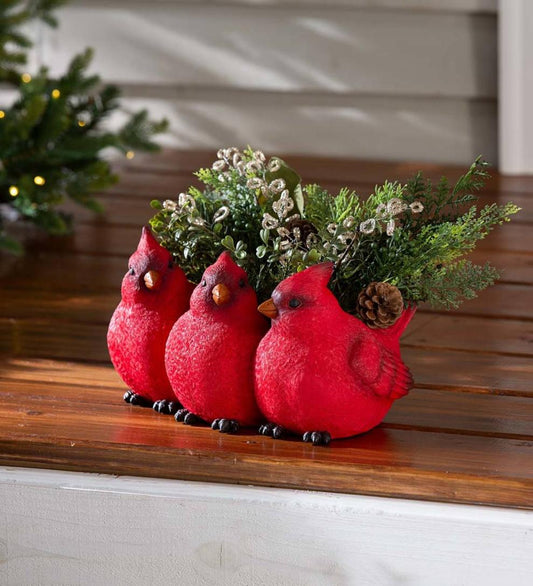 Plow & Hearth Fireplace & Mantel Décor Fireplace & Hearth Indoor/Outdoor Cardinal Trio Planter