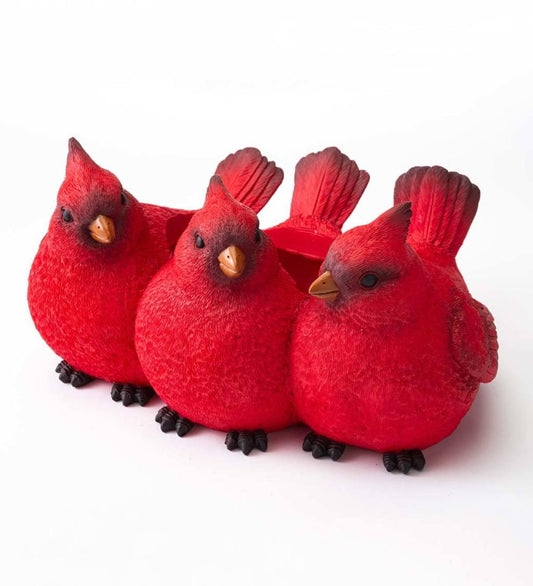 Plow & Hearth Fireplace & Mantel Décor Fireplace & Hearth Indoor/Outdoor Cardinal Trio Planter