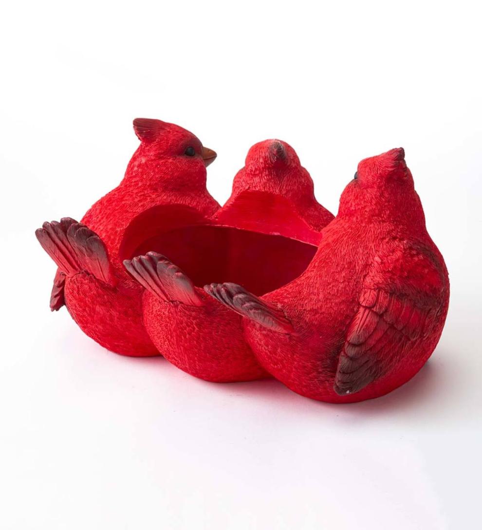 Plow & Hearth Fireplace & Mantel Décor Fireplace & Hearth Indoor/Outdoor Cardinal Trio Planter