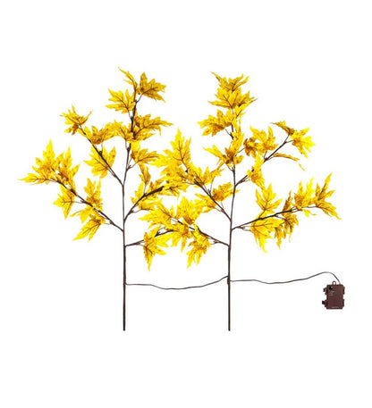 Plow & Hearth Fireplace & Mantel Décor Fireplace & Hearth Indoor/Outdoor Lighted Golden Sugar Maple Tree Branches, Set Of 2