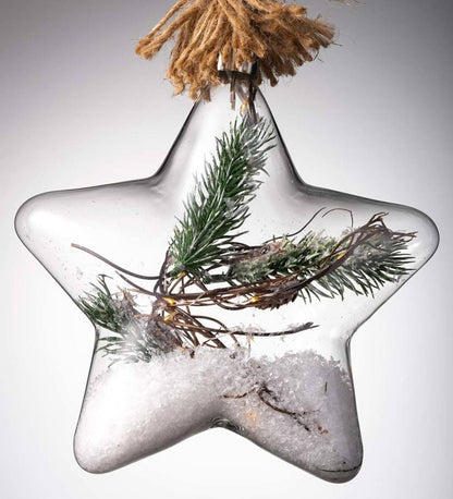 Plow & Hearth Fireplace & Mantel Décor Fireplace & Hearth Indoor/Outdoor Oversized Lighted Glass Ornament With Greenery - Ball