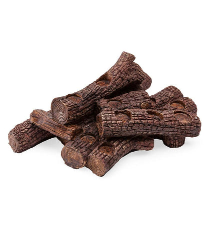 Plow & Hearth Fireplace & Mantel Décor Fireplace & Hearth Large Log Fireplace Candle Holder - Oak