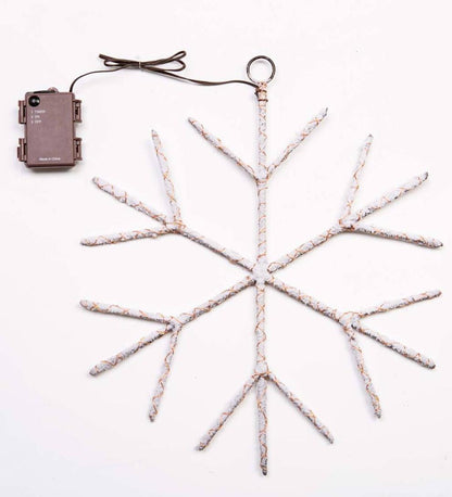 Plow & Hearth Fireplace & Mantel Décor Fireplace & Hearth Lighted Birch Branch Snowflake Hanging Accent - White