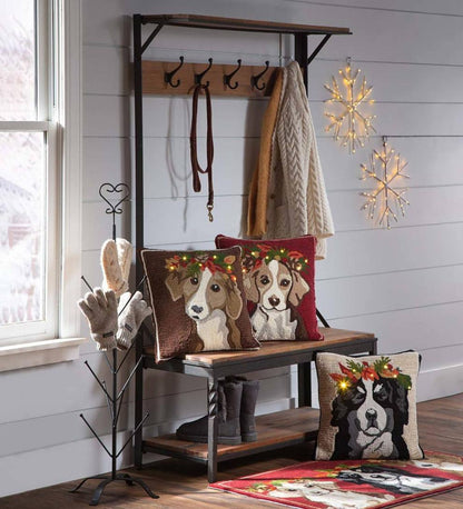 Plow & Hearth Fireplace & Mantel Décor Fireplace & Hearth Lighted Birch Branch Snowflake Hanging Accent - White