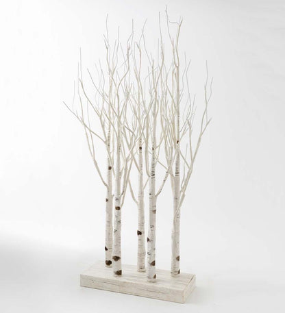 Plow & Hearth Fireplace & Mantel Décor Fireplace & Hearth Lighted Birch Line Treescape Accent